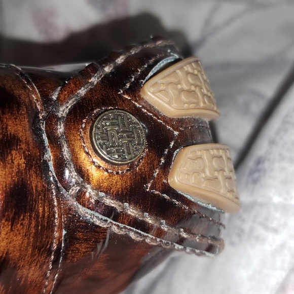 Cole Haan Womens Patent Leather Animal Print Flat Loafers Brown Sz6 - Picture 5 of 8